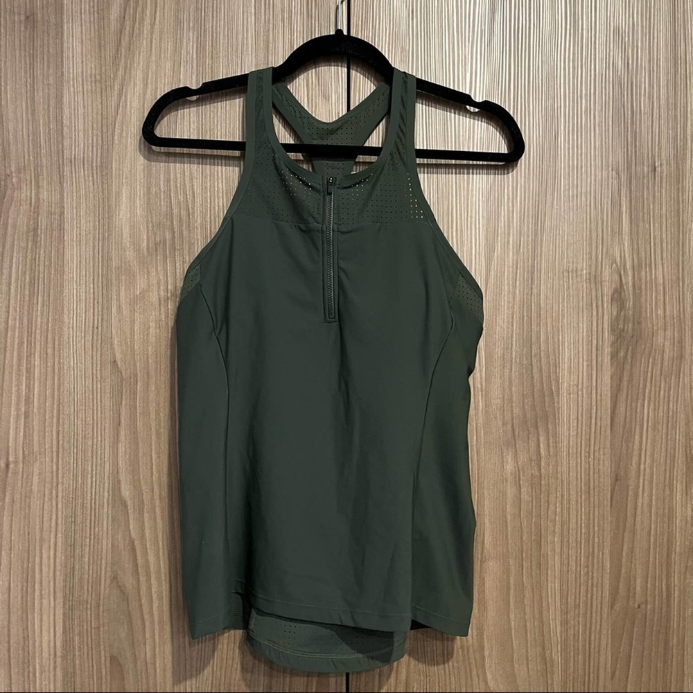Athleta Bonaire Zip Front Top, Green Rapids